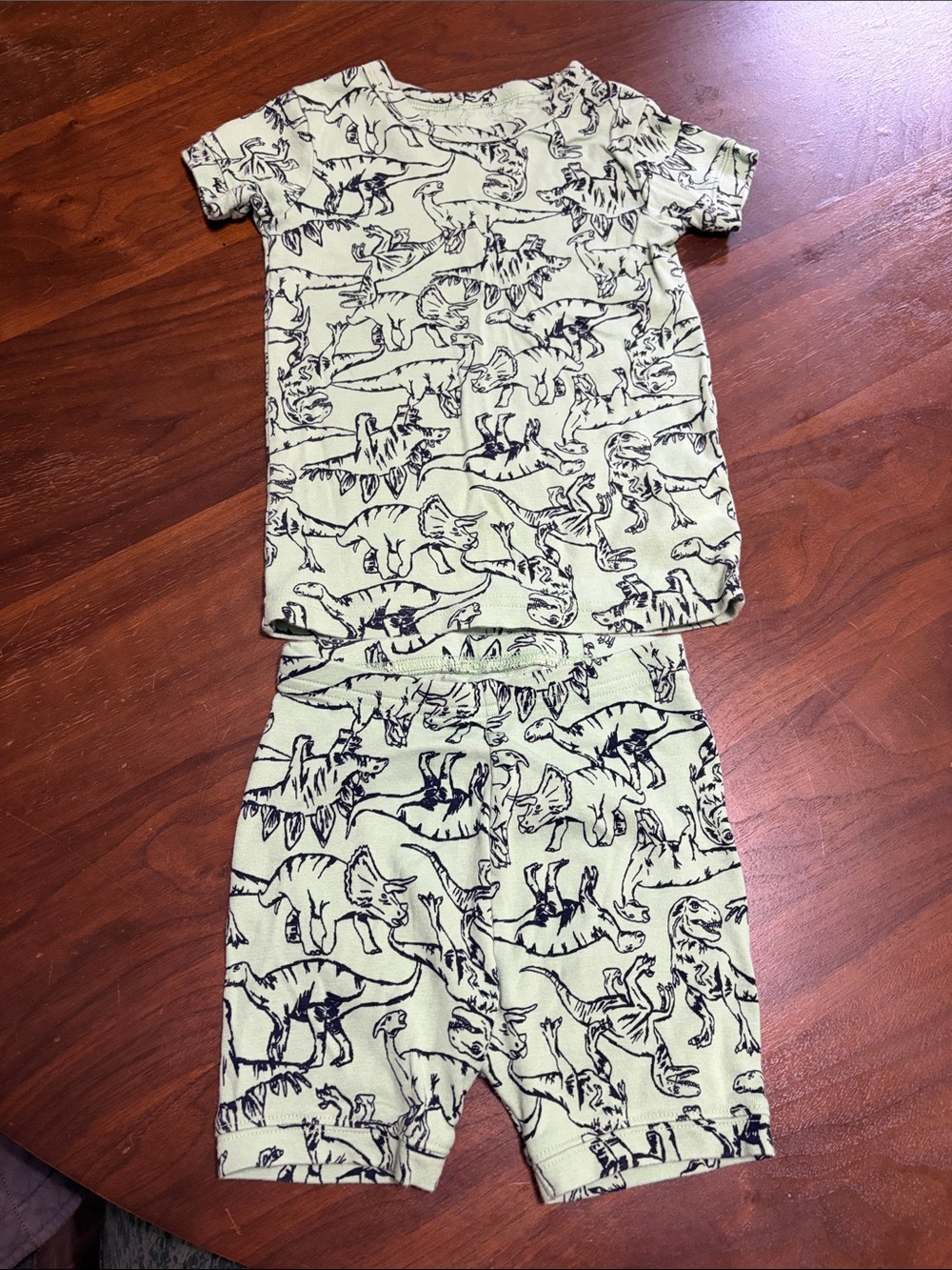 Gap Kids Organic Cotton Dinosaur Short Pajama Set - Green